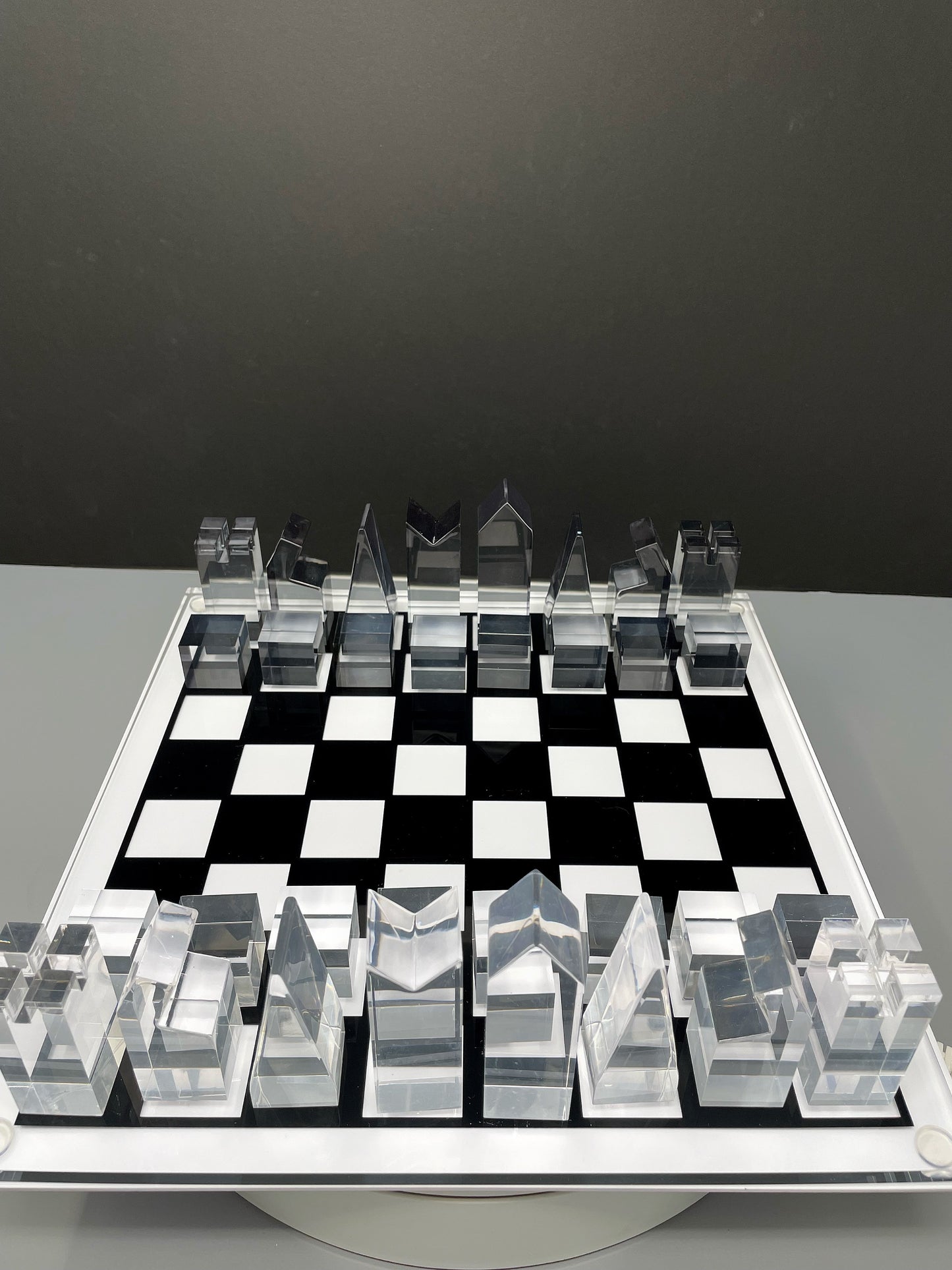 Luxury acrylic chess set, sophisticated stylish design, multiple colors available