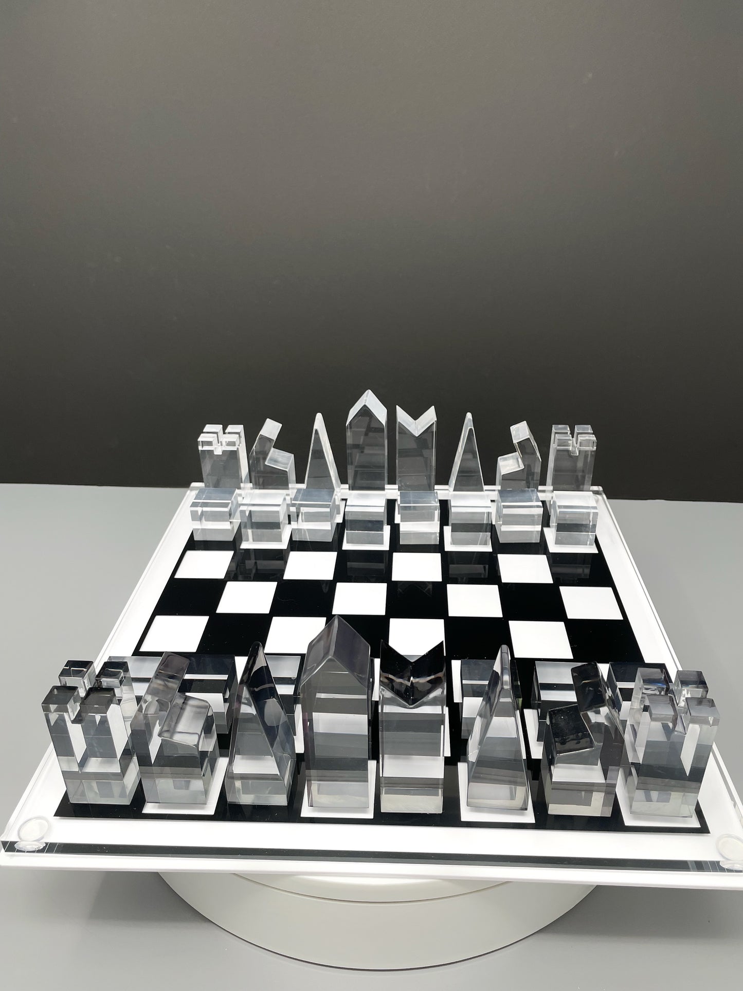 Luxury acrylic chess set, sophisticated stylish design, multiple colors available